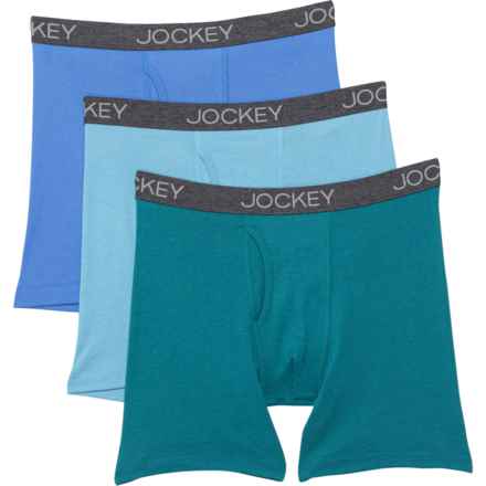 Jockey Cotton-Blend Boxer Briefs - 3-Pack in Blue Multi