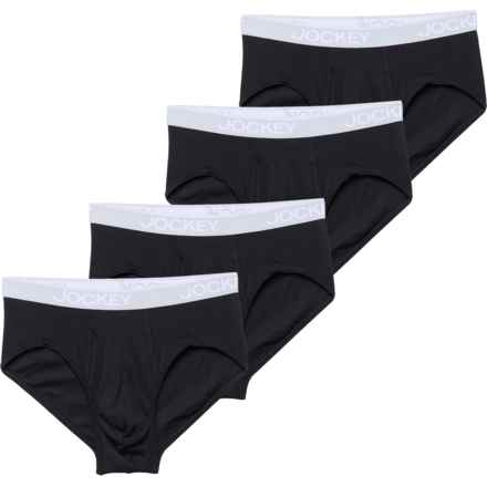 Jockey Cotton-Blend Briefs - 4-Pack in Black