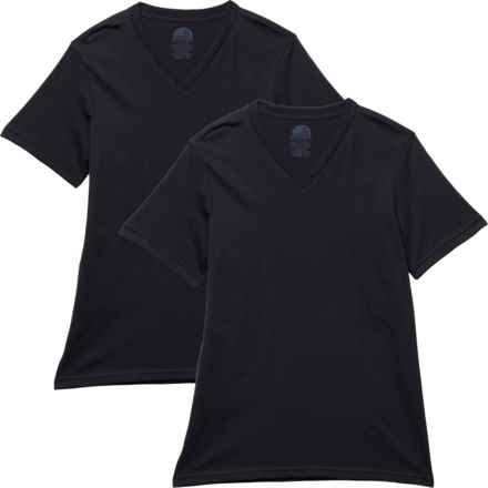 Jockey Cotton V-Neck T-Shirts - 2-Pack, Short Sleeve in Black