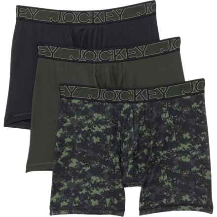 Jockey Microfiber Boxer Briefs - 3-Pack in Deep Moss/Digital Camo Green/Black