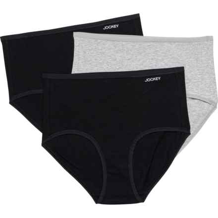 Jockey Organic Cotton Panties - 3-Pack, Briefs in Black/Grey/Black