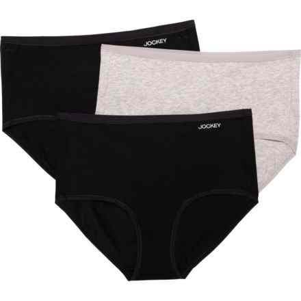 Jockey Organic Cotton Panties - 3-Pack, Briefs in Black/Grey