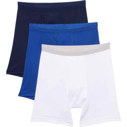Jockey Pima Cotton Midway Boxer Briefs - 3-Pack in Imperial Navy/Diamond White/Space Blue