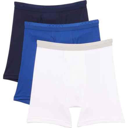 Jockey Pima Cotton Midway Boxer Briefs - 3-Pack in Navy/ White/Space Blue