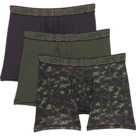 Jockey Printed Microfiber Boxer Briefs - 3-Pack in Deep Moss/Digital Camo Green/Black