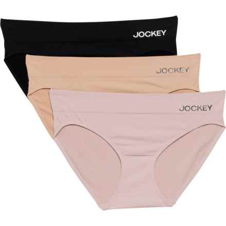 Jockey Soft Touch Seam-Free Panties - 3-Pack, Bikini Brief in Light/Pink Haze/Black