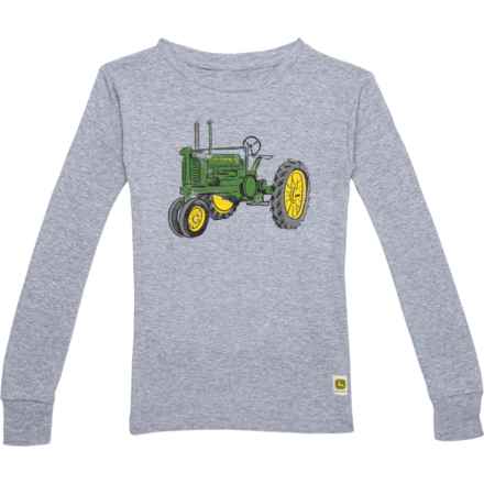 John Deere Big Boys Vintage Tractor T-Shirt - Long Sleeve in Heather Grey