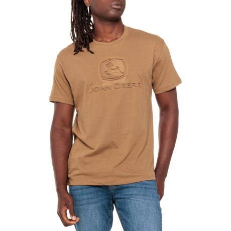 John Deere Embossed Logo T-Shirt - Short Sleeve in Brown