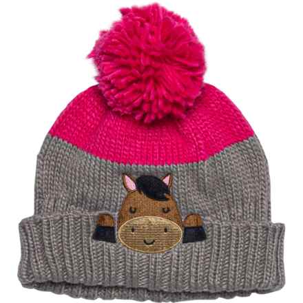 John Deere Horse Pom Beanie (For Toddler Girls) in Pink