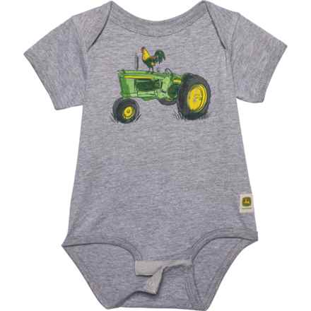 John Deere Infant Boys Watercolor Tractor Baby Bodysuit - Long Sleeve in Oxford