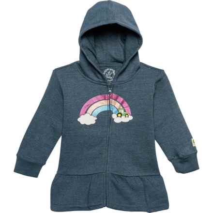 John Deere Infant Girls Rainbow Peplum Hoodie - Full Zip in Navy