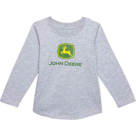 John Deere Toddler Girls Trademark T-Shirt - Long Sleeve in Light Grey