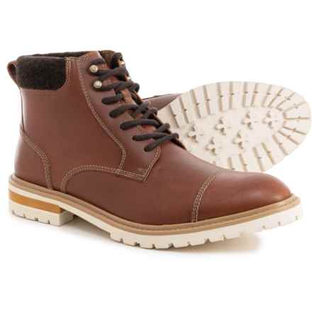 Johnston & Murphy Barrett Cap Toe Boots - Leather (For Men) in Cognac Full Grain