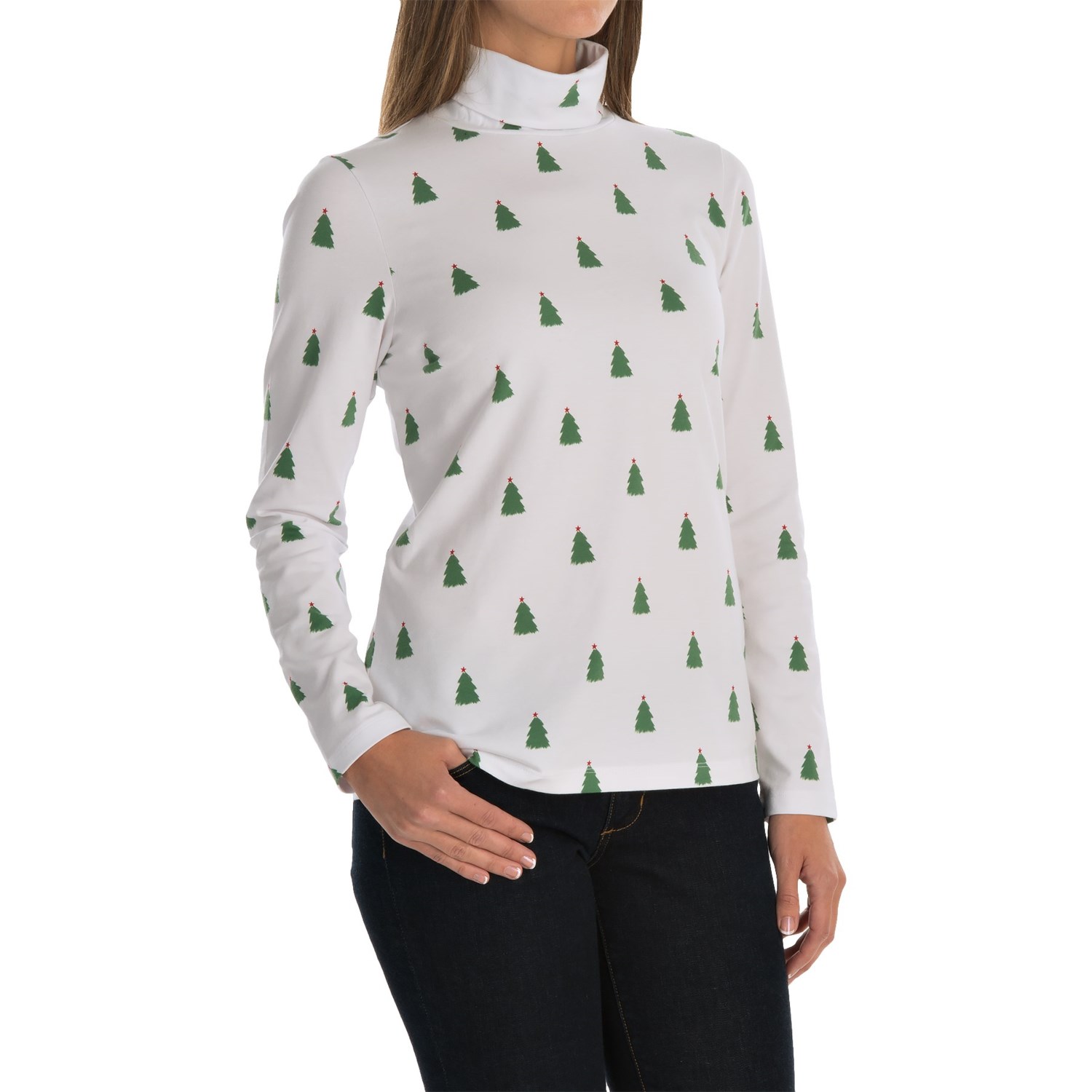 Jones New York Merry Christmas Tree Turtleneck (For Women)