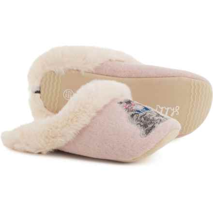 Joules Cat in Glasses Luxe Scuff Slippers (For Women) in Cat