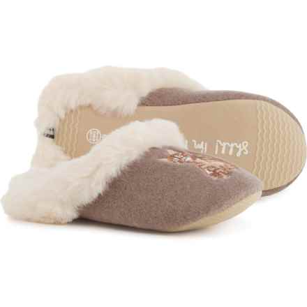 Joules Cat with Yarn Luxe Scuff Slippers (For Women) in Oat Cat
