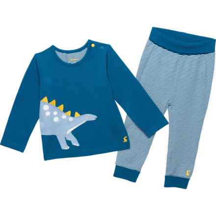 Joules Infant Boys Byron Shirt and Pants Set - Long Sleeve in Blue Dino