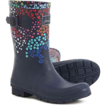 Joules Molly Welly Rain Boots - Waterproof (For Women) in Navy Floral Leopard