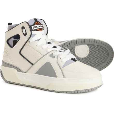 JUST DON Made in Italy Basketball Courtside High-Top Sneakers - Leather (For Men) in White/Grey