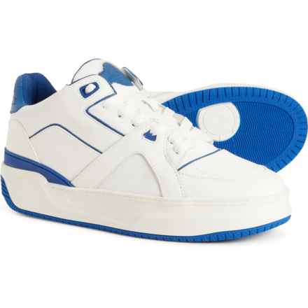 JUST DON Made in Italy Luxury Courtside Low Sneakers - Leather (For Men) in Blue/White
