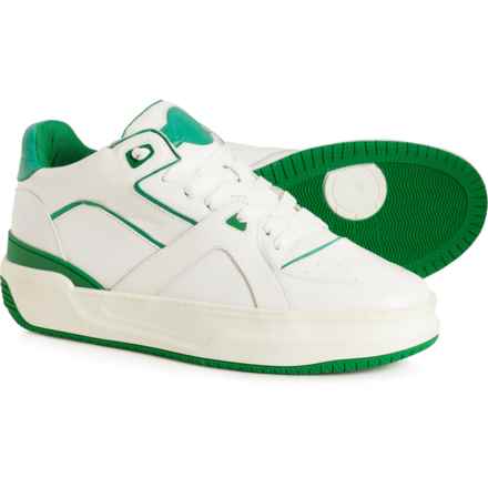 JUST DON Made in Italy Luxury Courtside Low Sneakers - Leather (For Men) in Green/White