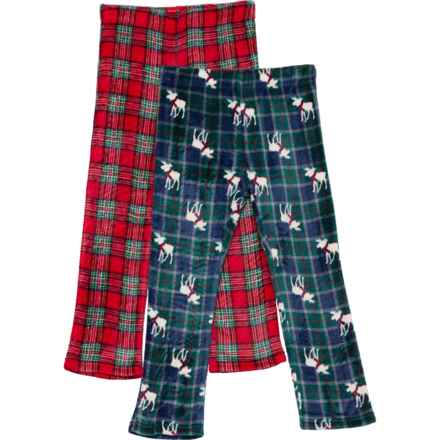 Just Pajamas Boys Moose and Plaid Pajama Pants - 2-Pack in Green