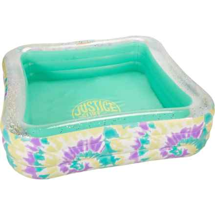 Justice Inflatable Pool in Teal Spiral Dye