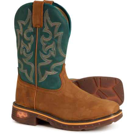 Justin 11” Resistor Pull-On Western Work Boot - Square Toe (For Men) in Russet