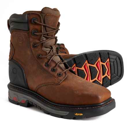 Justin Boots Pipefitter 8” Lace-Up Work Boots - Waterproof, Leather, Steel Safety Toe (For Men) in Tobacco - Closeouts
