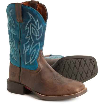 Justin Canter 11” Western Work Boots - Water Buffalo Leather, Square Toe (For Men) in Shadow Grey