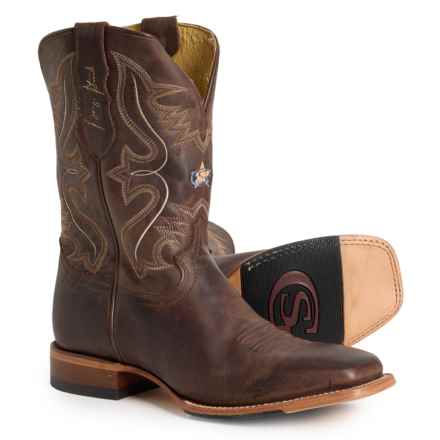 Justin George Strait Dillon 11” Western Boots - Square Toe (For Men) in Dark Espresso
