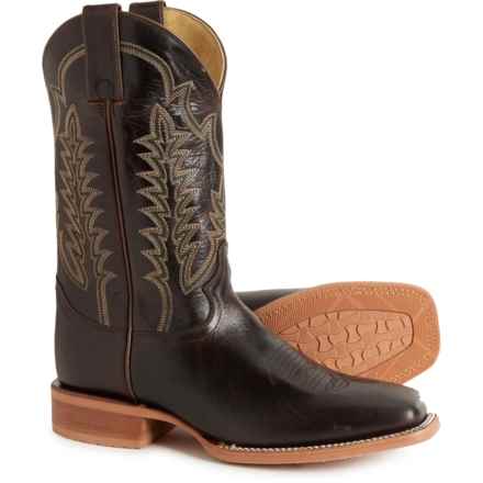 Justin Lyle 12” Western Boots - Cowhide Leather, Wide Square Toe (For Men) in Umber