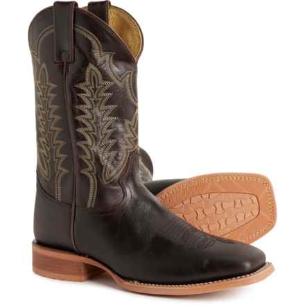 Justin Lyle 12” Western Boots - Cowhide Leather, Wide Square Toe, Wide Width (For Men) in Umber/ Brown