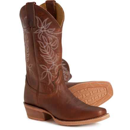 Justin Vickery 12” Cowboy Boots - Leather, Square Toe (For Women)) in Camel