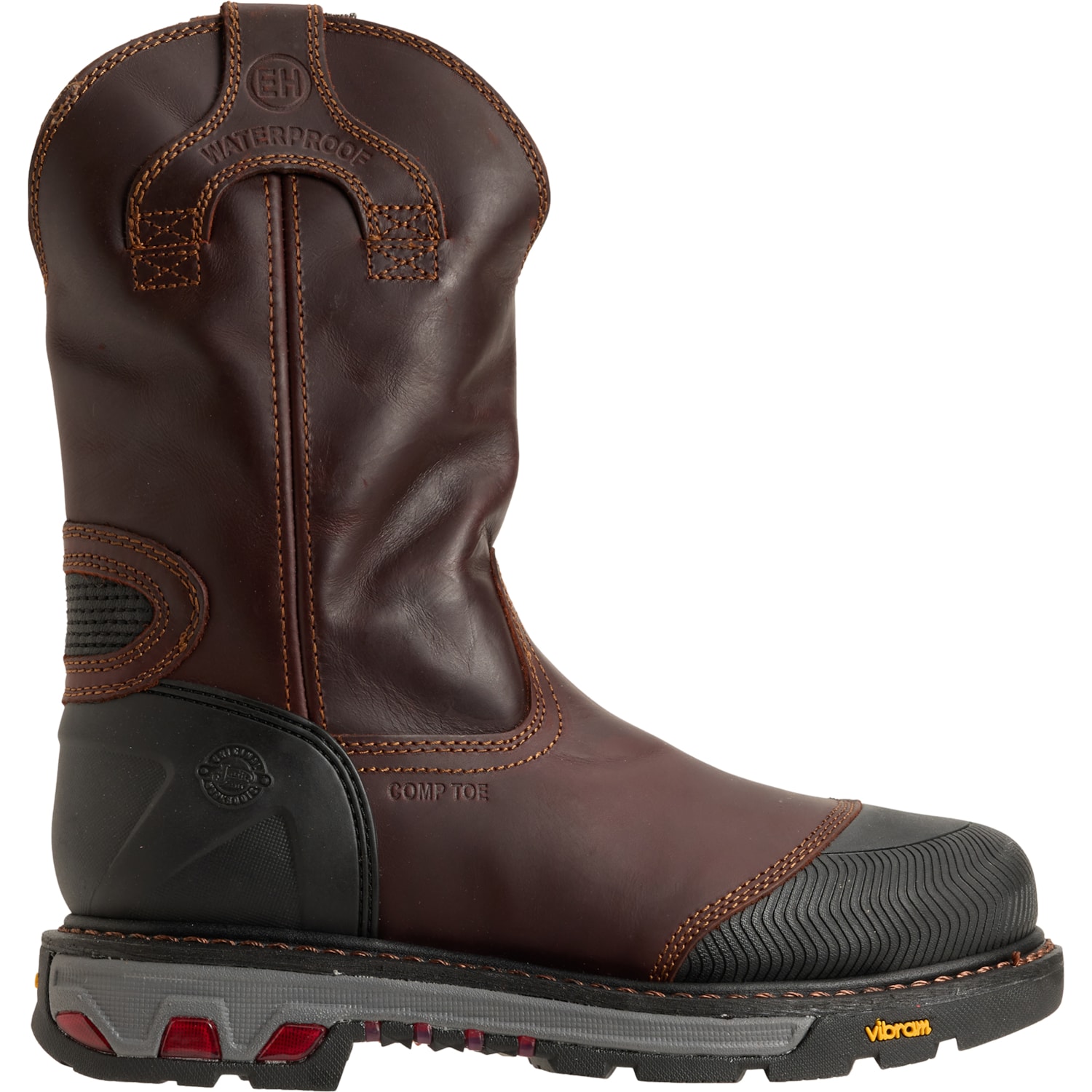 Justin Men\'s Warhawk Nano Toe Chestnut Leather Vibram Safety Workboot Size 8D Justin Warhawk #WK260 Men main image 2