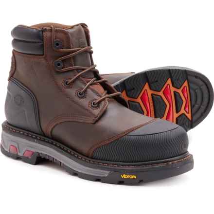 Justin Work Pipefitter 8” Lace-Up Work Boots - Leather, Steel Safety Toe (For Men) in Reddish Tan