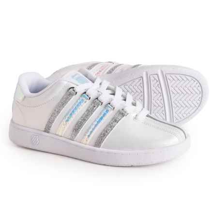 K-Swiss Girls Classic VN Sneakers - Leather in White/Sparklingmermd