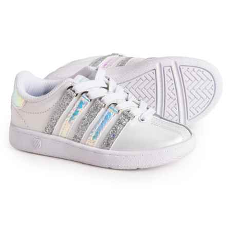 K-Swiss Little Girls Classic VN Sneakers - Leather in White/Sparklingmermd