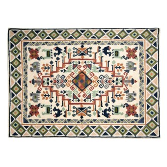 Kaleen Artesian Embroidery Chain Stitch Rug - 3x5', Rectangular in Blue