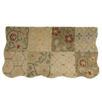 Kaleen Bombay Scalloped Hearth Rug - Wool, 27x48