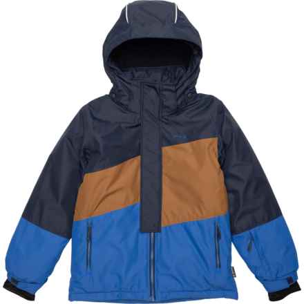 Kamik Big and Little Boys Cruz Color-Block Ski Jacket - Waterproof, Insulated in Midnight/Blue