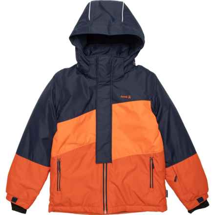 Kamik Big and Little Boys Cruz Color-Block Ski Jacket - Waterproof, Insulated in Midnight/Clay