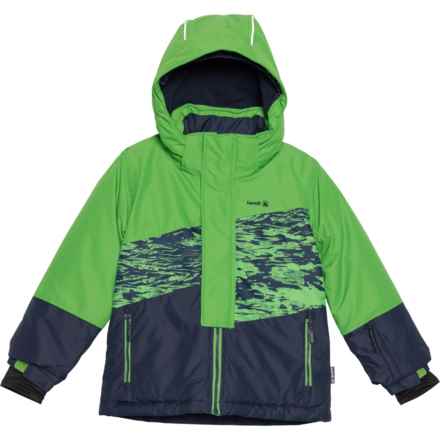 Kamik Big and Little Boys Jax Printed Color-Block Ski Jacket - Waterproof, Insulated in Meteor Midnight