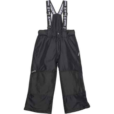 Kamik Big and Little Boys Titan Solid Bib Snow Pants - Waterproof, Insulated in Black