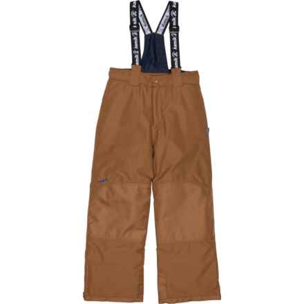 Kamik Big and Little Boys Titan Solid Bib Snow Pants - Waterproof, Insulated in Golden Brown