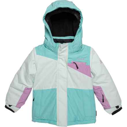 Kamik Big Girls Blossom Color-Block Ski Jacket - Waterproof, Insulated in Aqua Ice