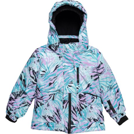 Kamik Big Girls Pharye Geo Printed Ski Jacket - Waterproof, Insulated in Blush Aop