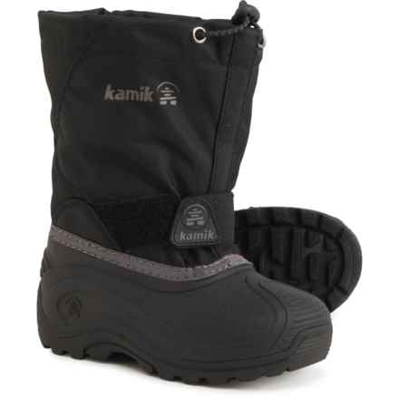 Kamik Boys and Girls Snowfox Pac Boots - Waterproof, Insulated in Black/Charcoal