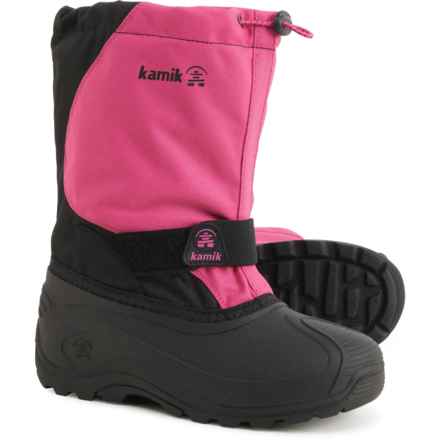 Kamik Boys and Girls Snowfox Pac Boots - Waterproof, Insulated in Black/Magenta