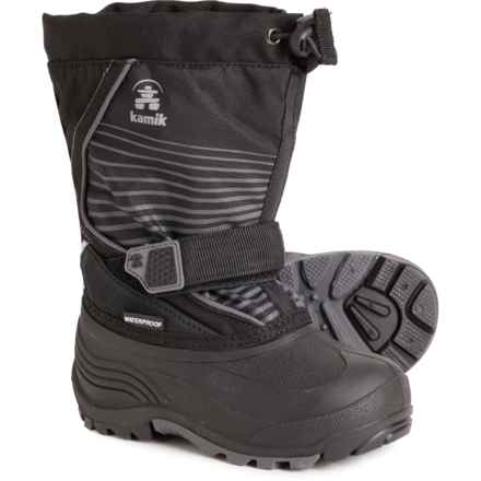 Kamik Boys Snowfox Pac Boots - Waterproof, Insulated in Black/Grey